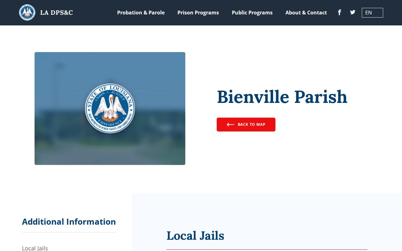 Bienville Parish arrest records DPS and Corrections jail listing