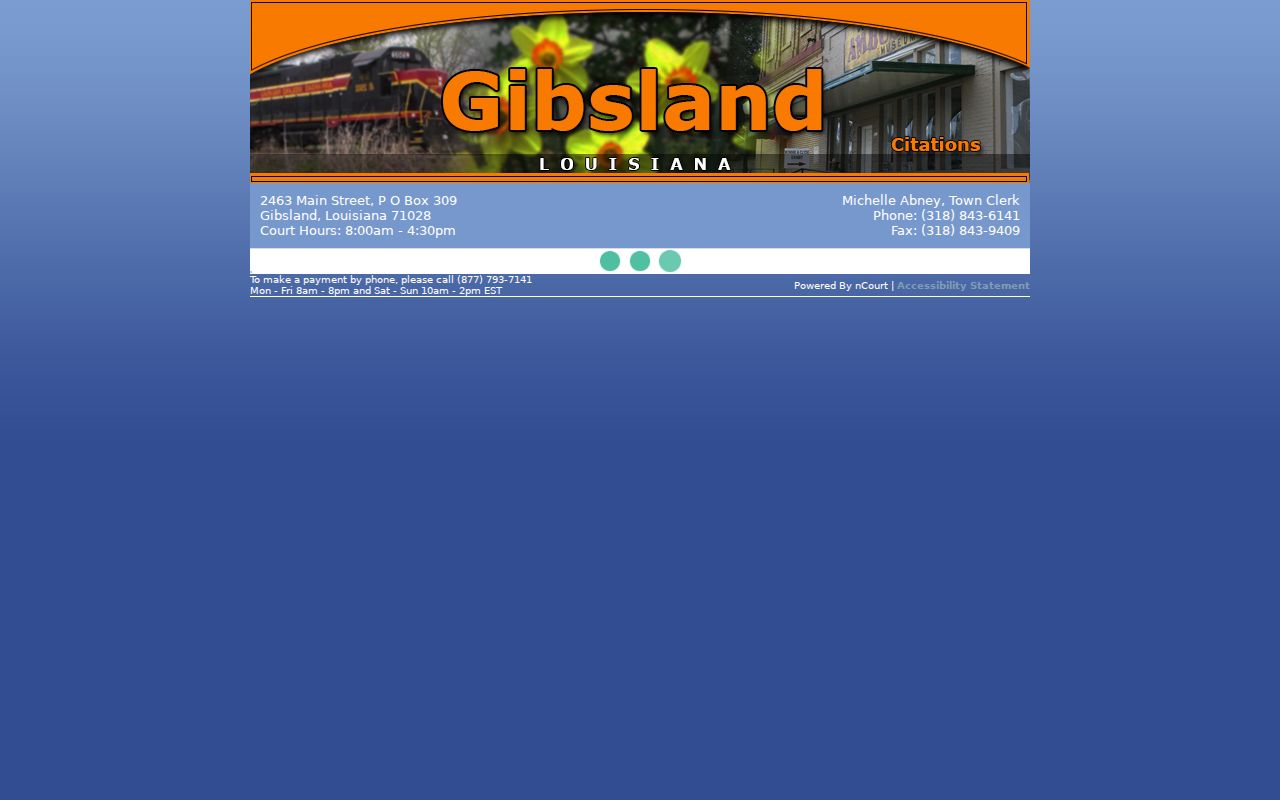 Gibsland criminal history citation payment portal