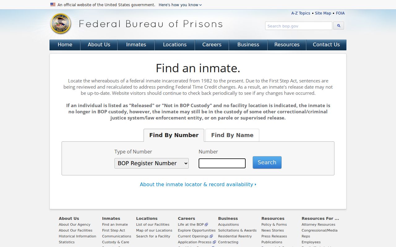 Bienville Parish criminal history federal inmate locator